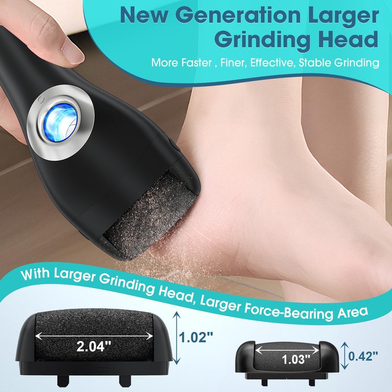 Electric Feet Callus Removers Rechargeable, Portable Electronic Foot File Pedicure Tools,Foot Callus Rmover,3 Speeds with Holder, Professional Pedi Feet Care Perfect for Dead,Hard Cracked Dry Skin