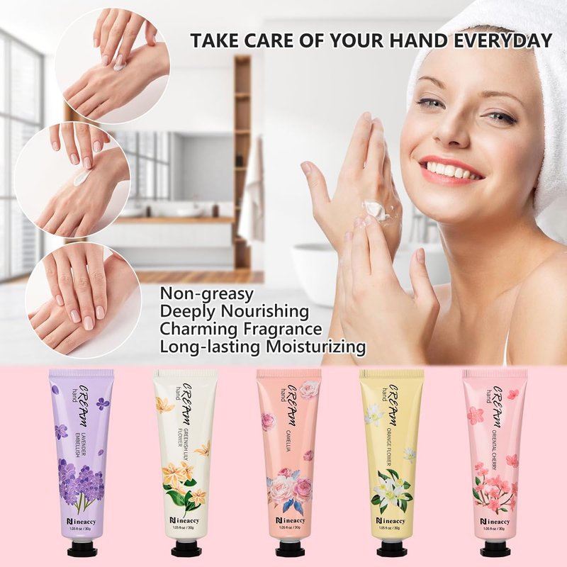 RMancipate Hand Cream Vegan Friendly,5 x 30ml, Pack of 5,for Dry Cracked Hands,Daily Moisturising hand Lotion gift set,Mothers Day gifts for women
