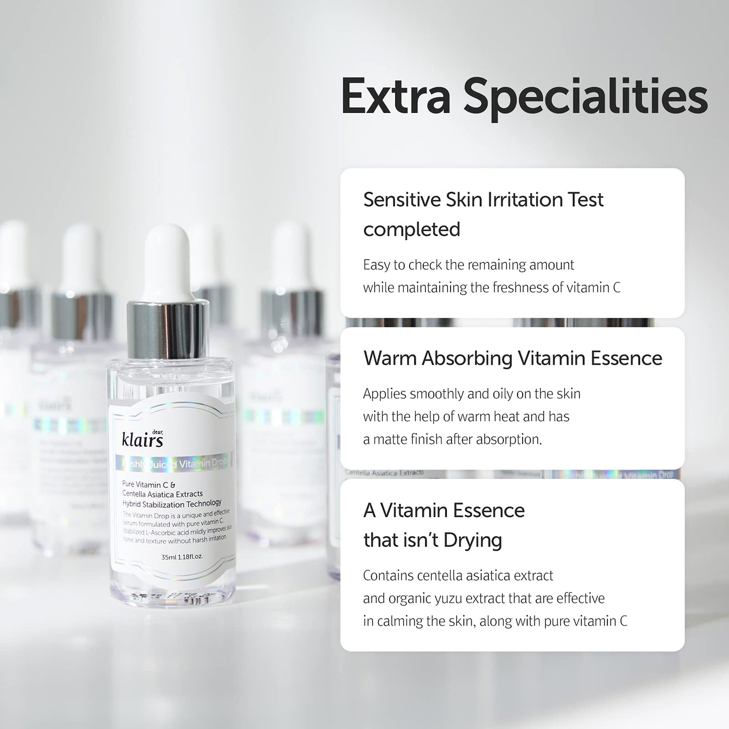 DearKlairs Skin Trouble Mark Care Duo Set, Midnight Calming Blue Cream + Freshly Juiced Vitamin Drop, facial cream, vitamin c serum