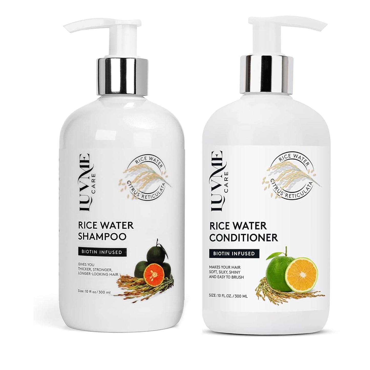 Rice Water Shampoo and Conditioner - Nourishing Hair Care for Healthy Shine | 12 oz