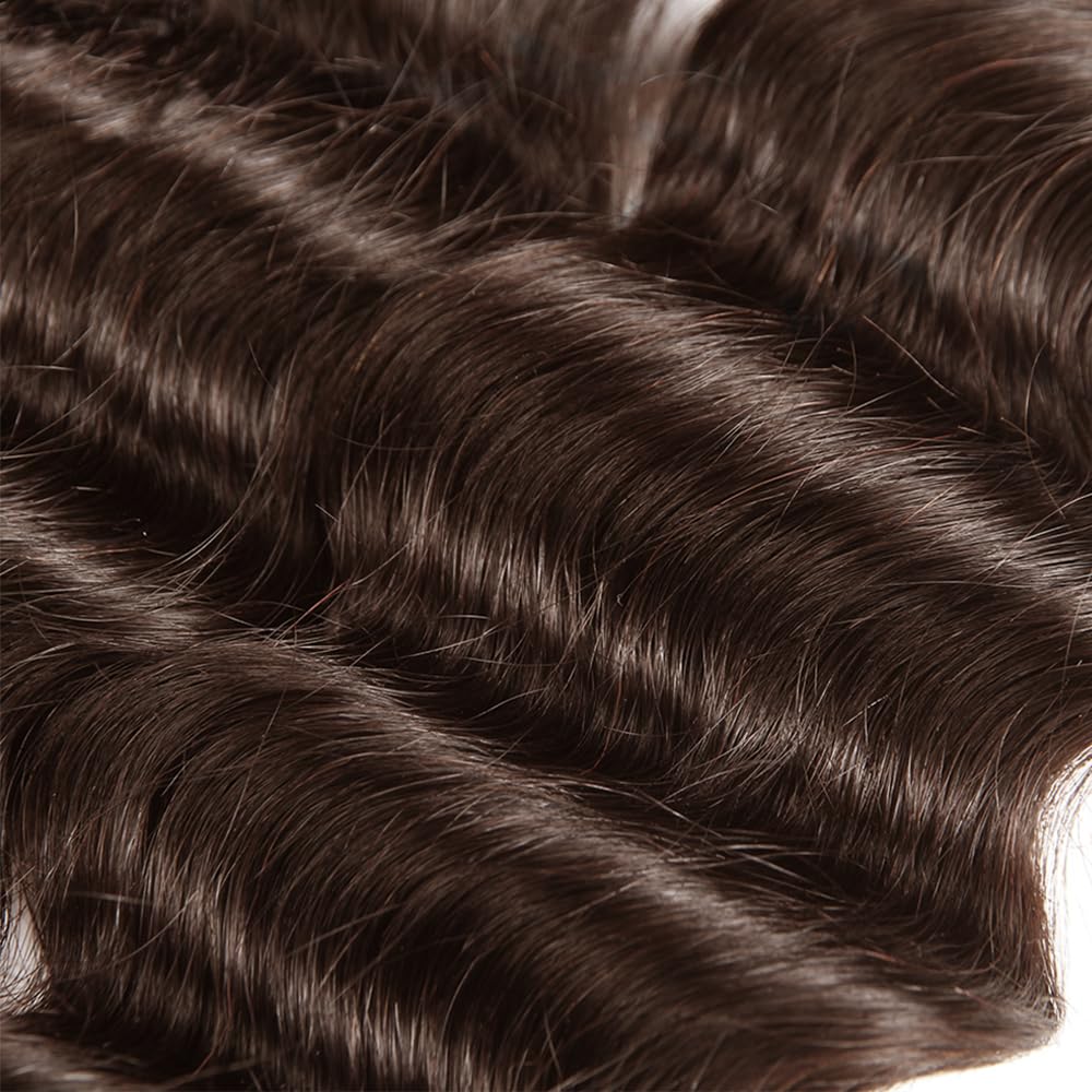 #4 Bundles Dark Brown Deep Wave Bundles 18 20 22 inch Brazilian Unprocessed Virgin Brown Deep Wave Bundle