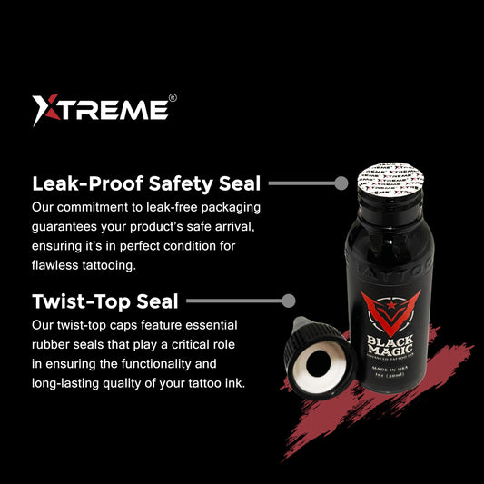 Xtreme Ink Opaque Gray Set: Elevate Tattoo Artistry with 5 Shades, Extra Light, Light, Medium, Dark, and Extra Dark, Acrylic-Free, Water-Based, Premium Inks for Grayscale Perfection (Set of 5, 1/2 oz)