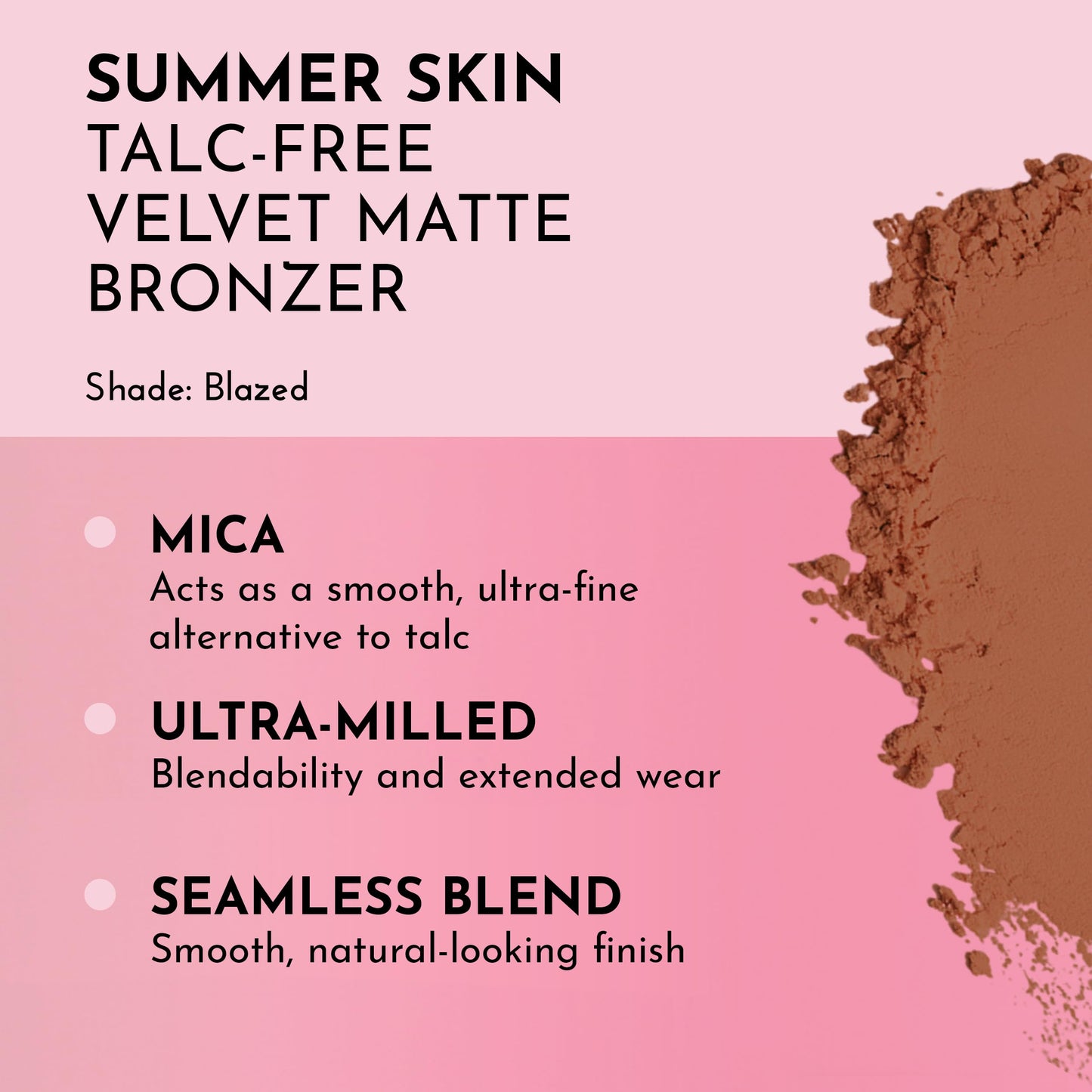 LAWLESS Women's Talc Free Velvet Matte Bronzer, Blazed, 0.3 oz/ 11 g