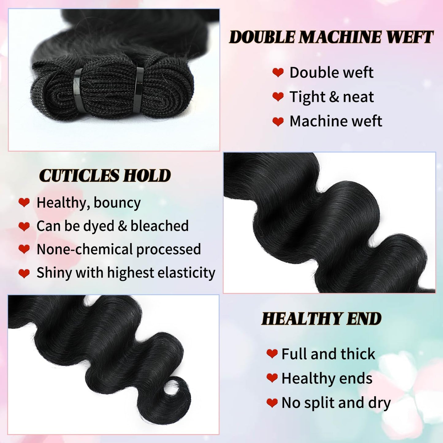 KAITHLYPO 15A Human Hair Bundles 18 Inch Raw Body Wave Quick 1 Bundle for Women 100% Unprocessed Brazilian Virgin Weave Wavy Human Hair Bundles
