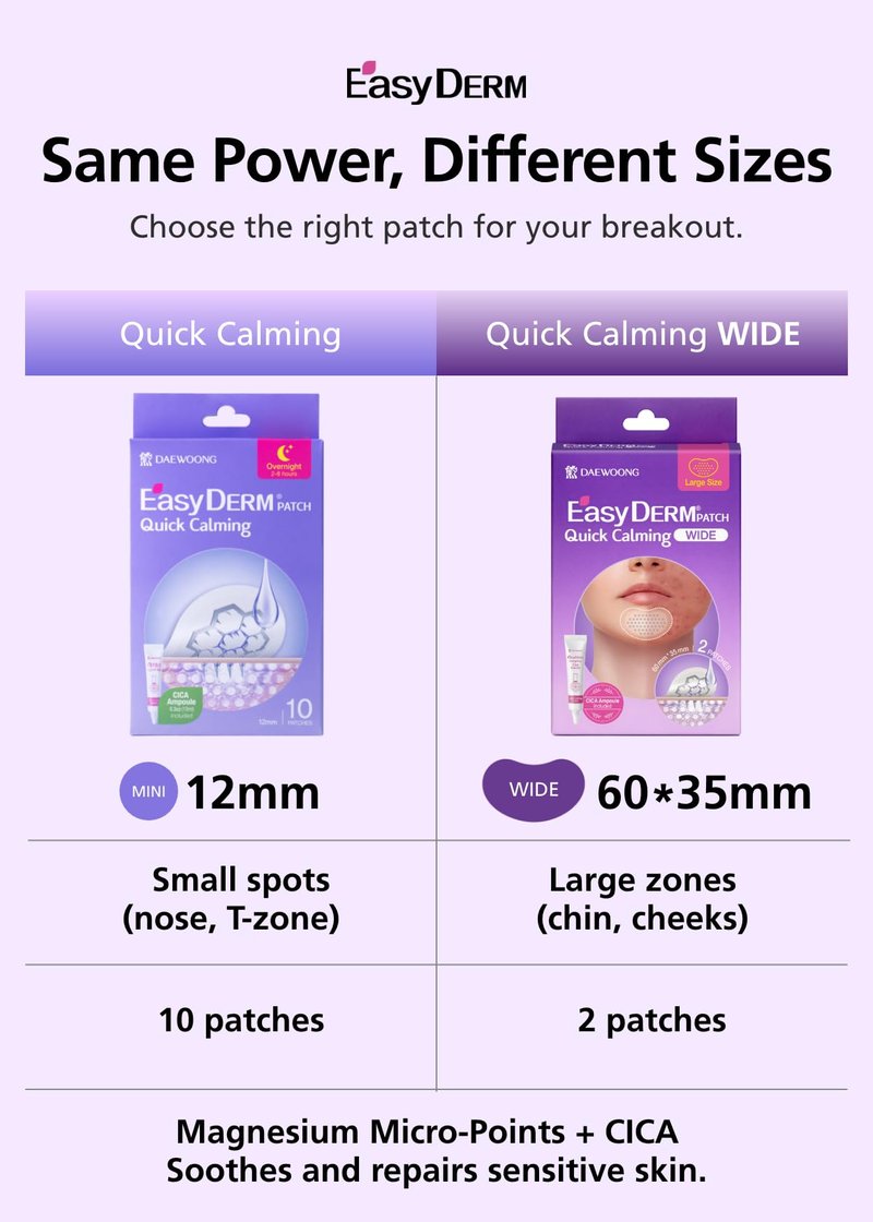 DWEasyDerm EasyDerm Quick Calming Magnesium Patches WIDE and Quick Calming Magnesium Patches, Summer & Travel Essentials