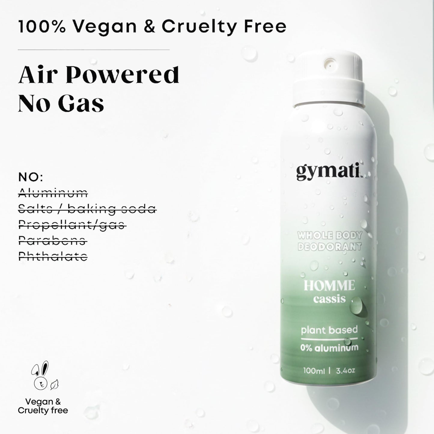 Gymati Natural Deodorant Body Spray – Aluminum-Free, Plant-Based Blend with Aloe & Zinc, Long-Lasting Odor Protection, Luxury-Inspired Scent Men, Pack of 2