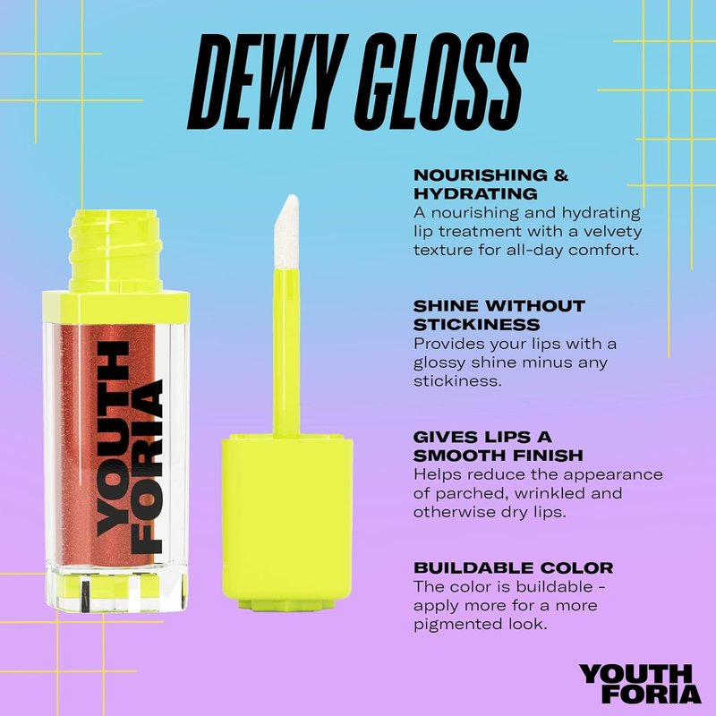 Dewy Gloss Tinted Lip Oil - Hydrating & Nourishing Formula | Vegan, Play With Fire Color