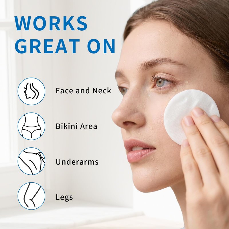 Total 120 Pcs, Glycolic Acid & Exfoliating Facial Radiance Pads & Tea Tree Oil Eyelid Wipes, Makeup Remover Wipes for Face & Eye, Lash & Face Cleansing Wipe, Toner Cotton Rounds, Pore Minimizer Pads