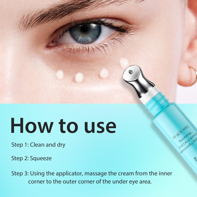 Seacall Retinol Eye Cream, Anti Aging Under Eye Cream with Caffeine, Vitamin C & Hyaluronic Acid, Cool Massage Head Eye Serum Fades Dark Circles Puffiness Wrinkles, 15ml Portable Eye Cream for Women