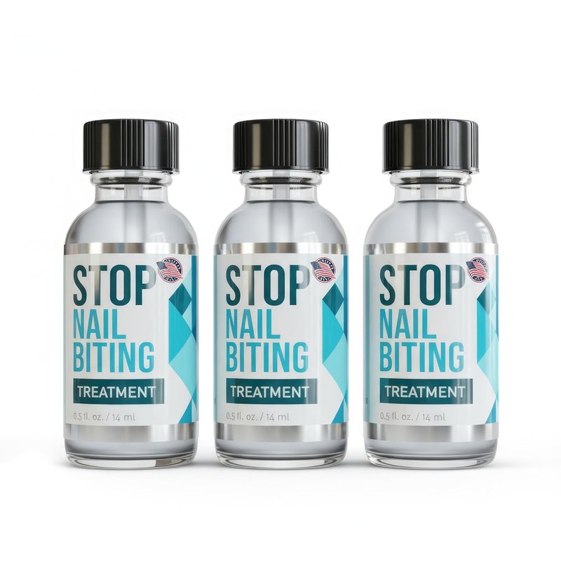 Nail Biting Treatment - Bitter-Tasting Clear Polish for Kids | Easy Application & Nail Strengthener (3x0.5 fl oz)
