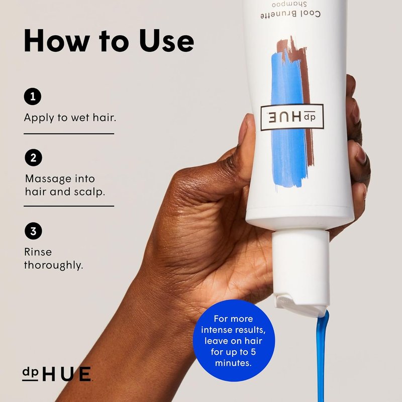 Cool Brunette Shampoo - Blue Pigments Neutralize Orange & Red Tones | 8.5 oz - Color Safe & Sulfate Free