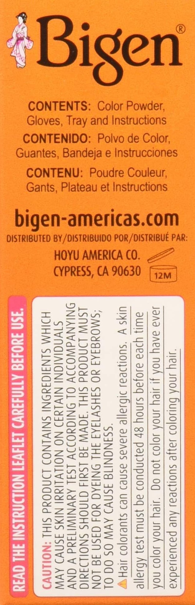 Bigen Permanent Powder Hair Color 59 Oriental Black 1 ea (Pack of 6)