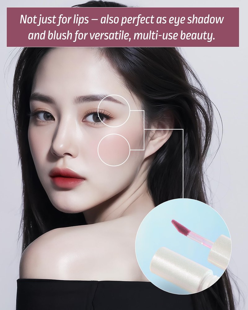 H HEVVY HEVVYMAKEUP Blurring Effect Lip Tint - Airy Velvet Matte Lips - Vegan, Longwear, Vibrant, Buildable Creamy Soft Texture - Korean Lip Makeup, Bloody Kiss, 0.13 fl.oz.