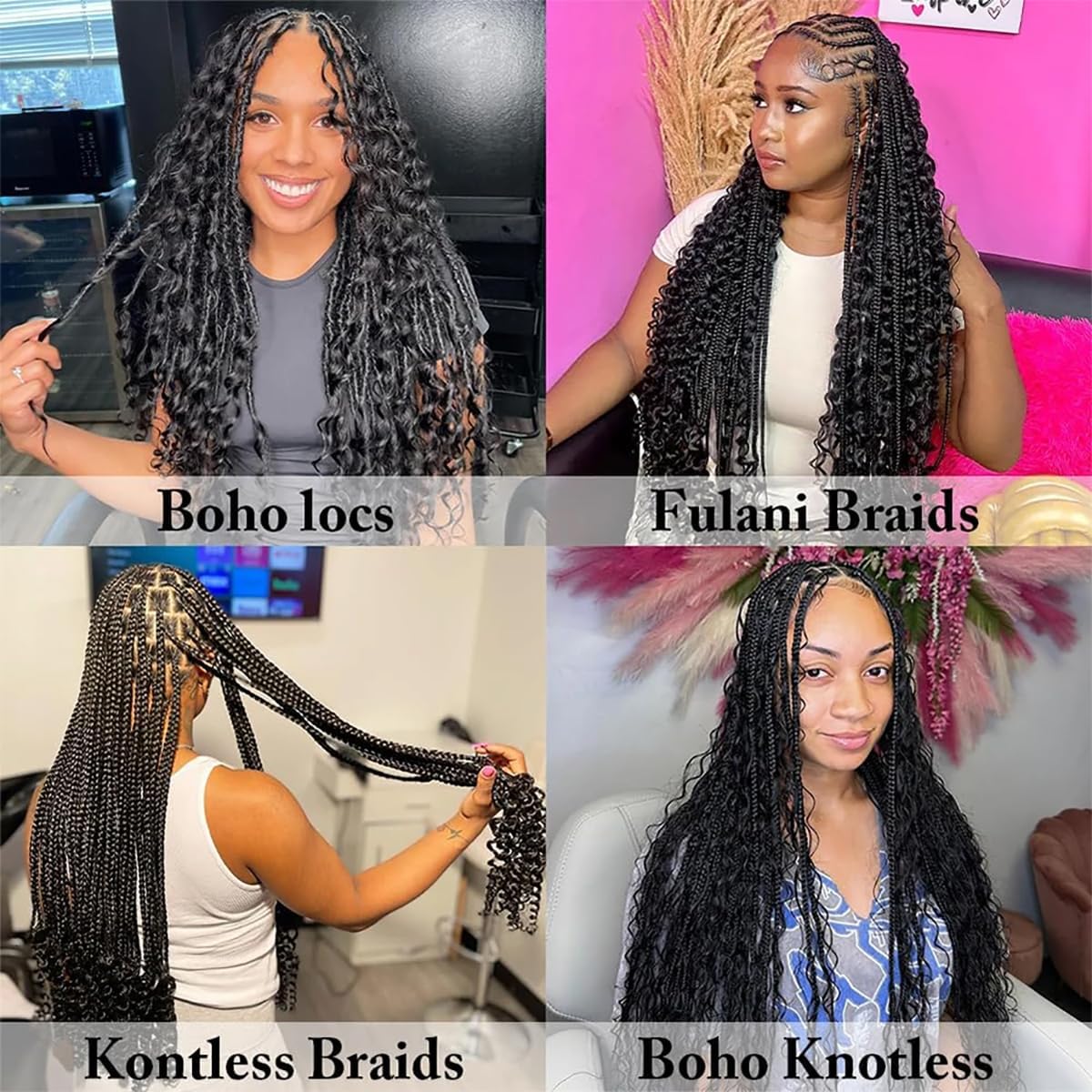 Hailookmey Human Braiding Hair for Boho Braids 150g Deep Wave Human Hair for Braiding 3 Bundles/Pack No Weft Curly Human Hair Extensions for Braids (Natural Black Color,18 Inch)