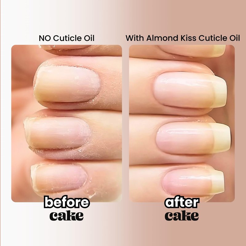 CAKE Almond Kiss Cuticle Oil - Fortified Cuticle & Nail Treatment with Biotin, Keratin, Vitamin E, and Aromatic Almond for Full Salon Spa Experience, .05 fl oz., CAKE Nail Treatment & Color