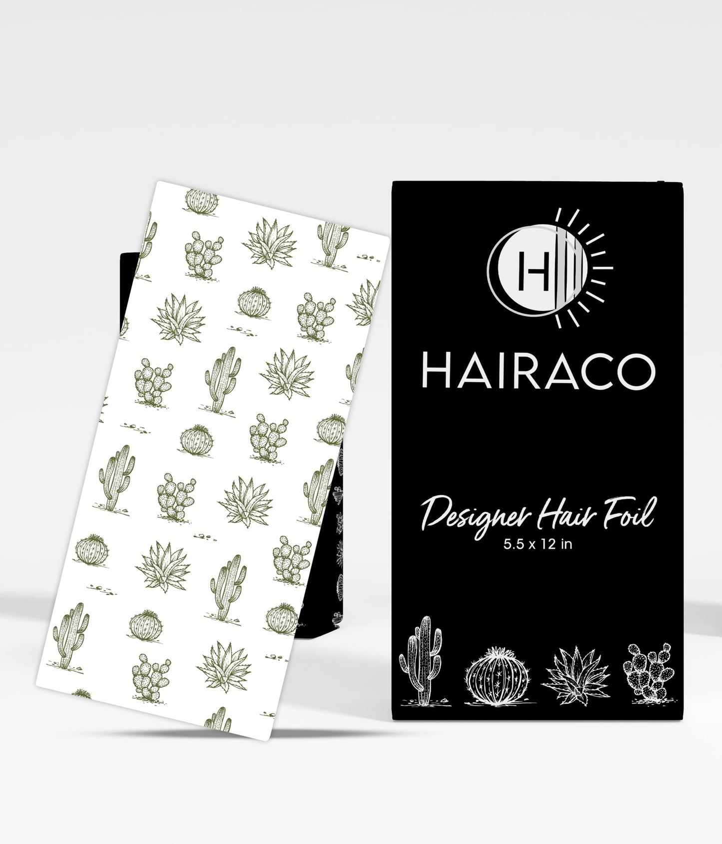 Hairaco Oversized Designer Hair Foils - 500 pre cut single sheet 5.5x12 inches - Succulent/Cactus Western Desert Collection