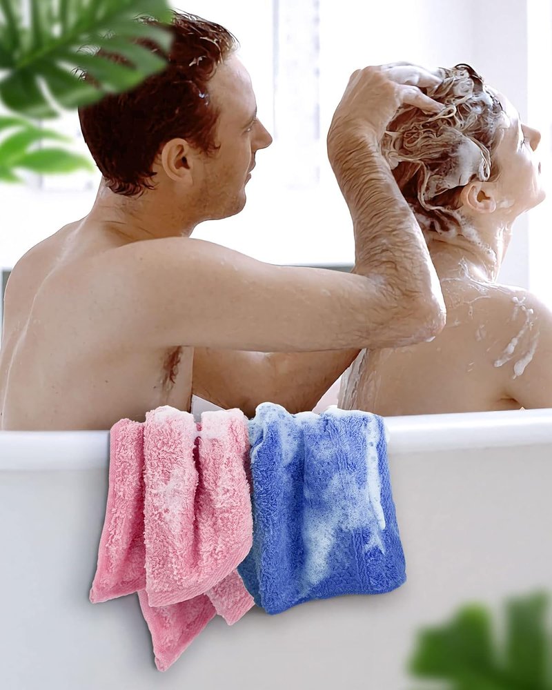 Soft Cotton Wash Cloths - 24-Pack Large Shower Towels | 8 Colors, 13” x 13” for Bathroom & Guestroom