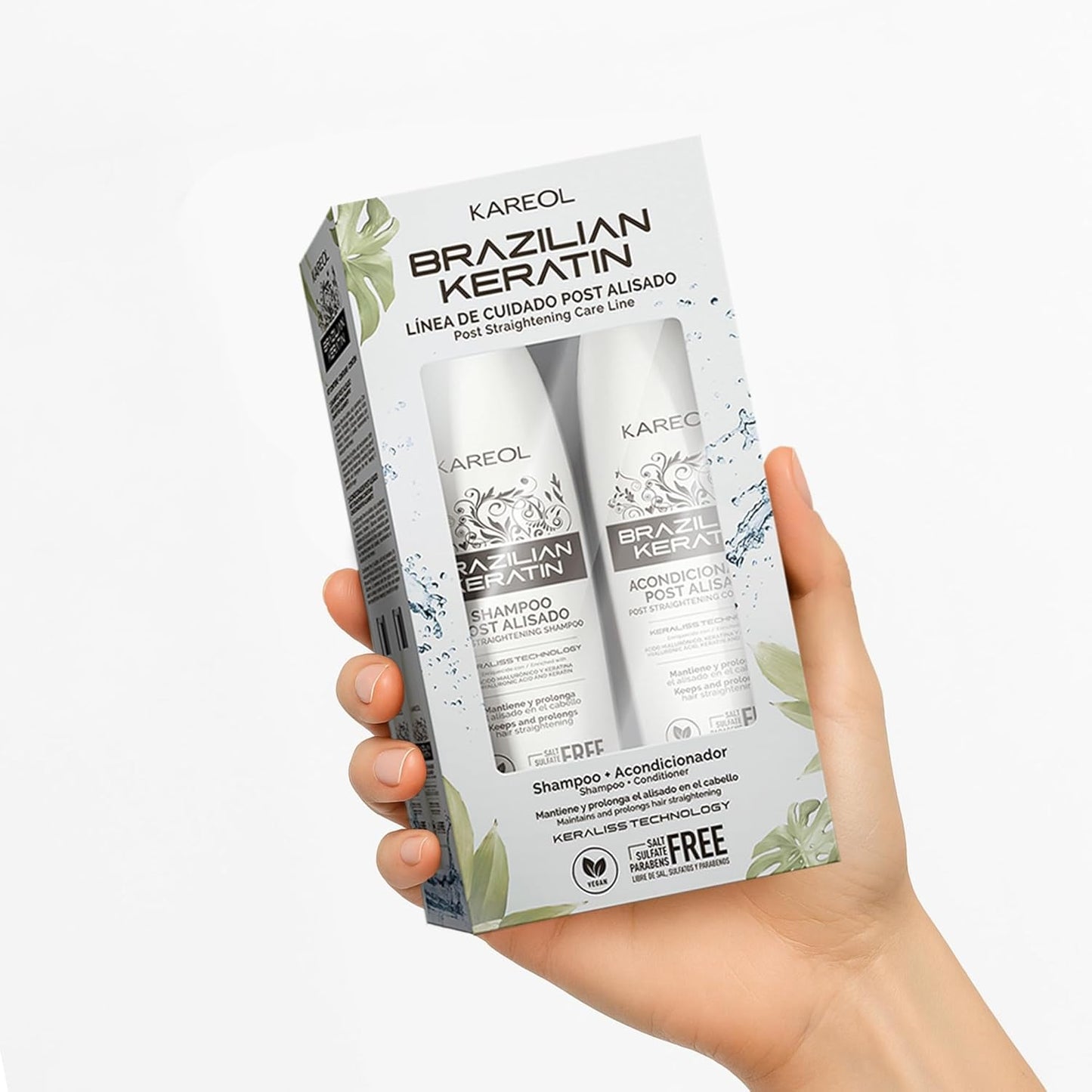 Brazilian Keratin Post Straightening Kit - Sulfate-Free Shampoo & Conditioner for Frizz Control | Vegan Formula