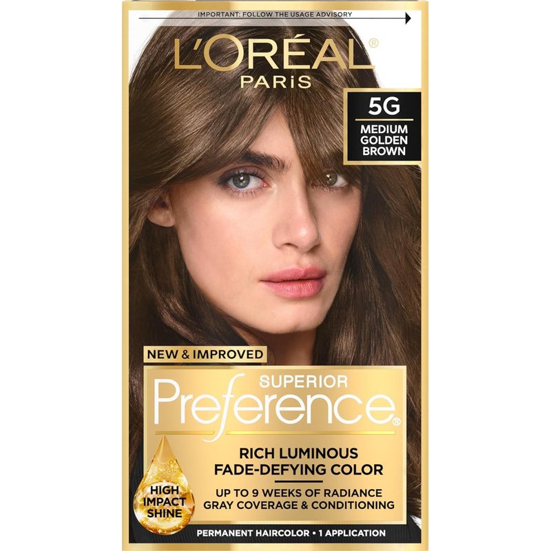L’Oreal Paris Superior Preference - 5G Medium Golden Brown Hair Color | Long-Lasting & Vibrant Shine