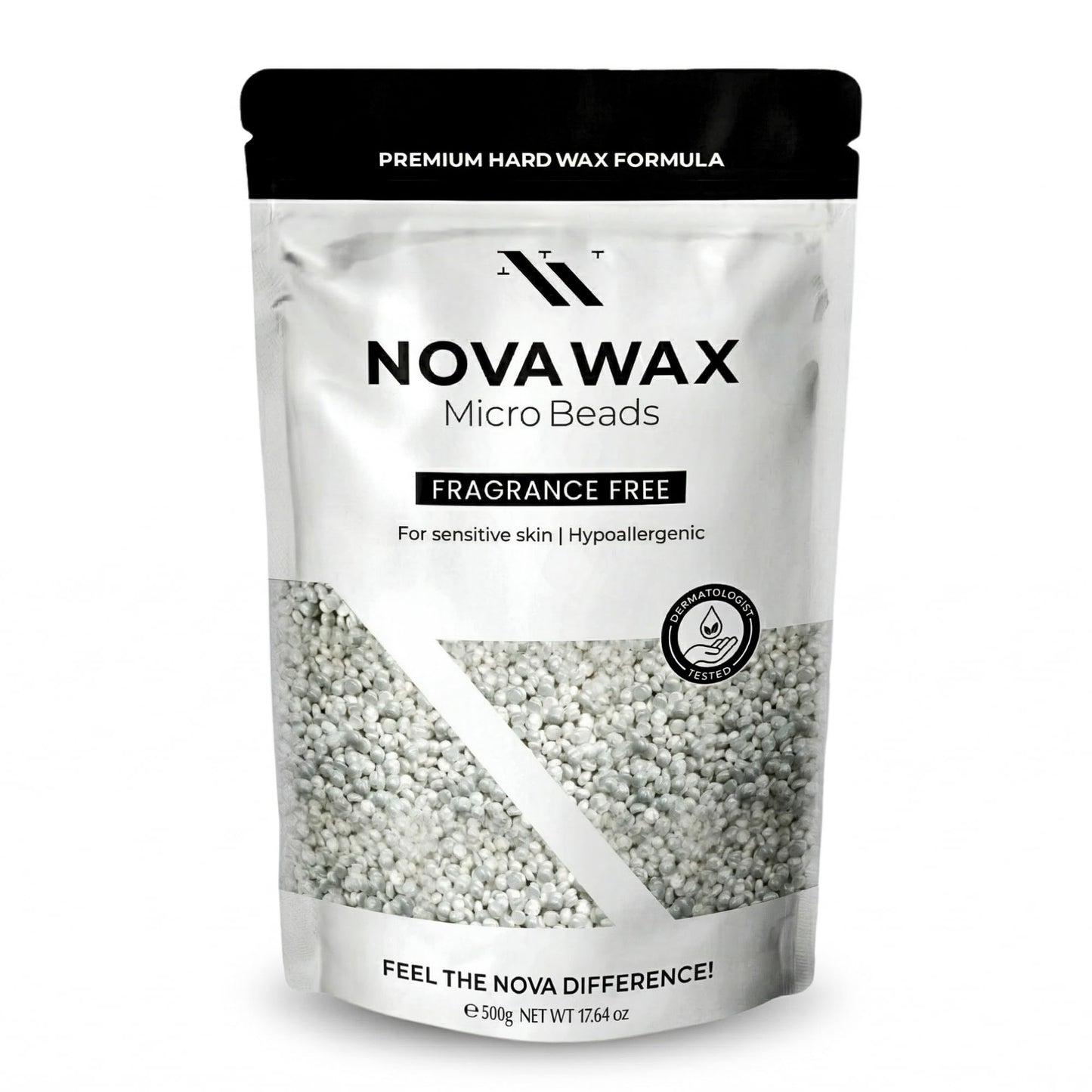NOVA Wax 500g (1lb) Hard Wax Beads – Scented & Unscented Options – Painless Hair Removal for Brazilian, Bikini, Face, Legs, Underarm, Back & Chest (500g, Floral Scented)