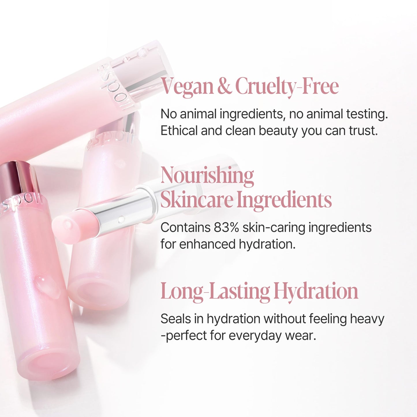 Espoir Bare Glow Lip Balm #5 Pinch Rose | Natural Sheer Color Moisturizing Lipstick, Comfortable Finish, Nourishing & Long-lasting Hydration, Cruelty-Free, Korean Makeup, 0.1 oz.