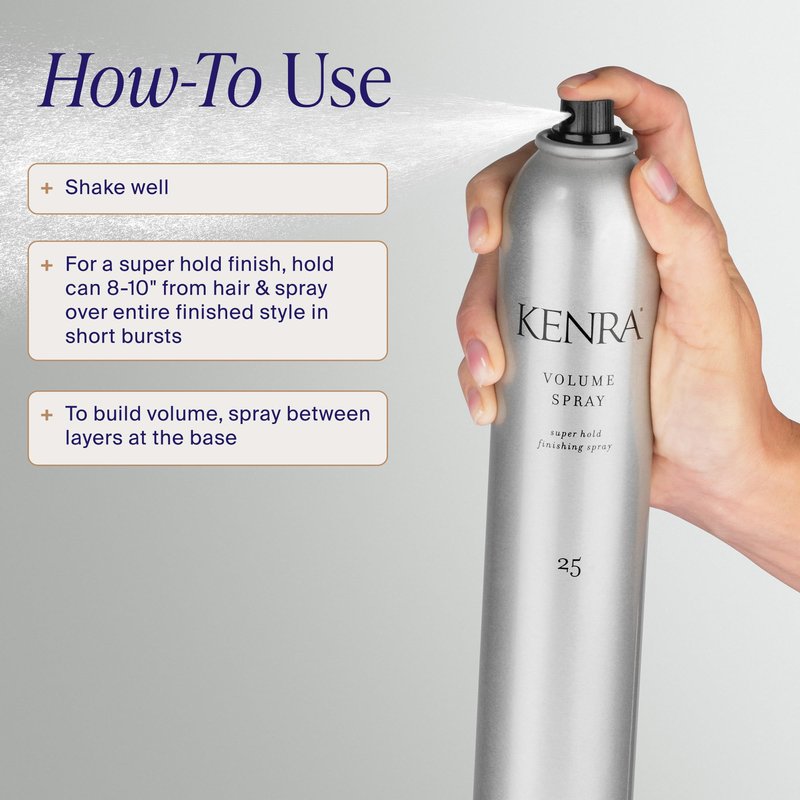 Kenra Professional Volume Spray 25 80% | Super Hold Finishing & Styling Hairspray | Flake-free & Fast-drying | Wind & Humidity Resistance | All Hair Types | 16 oz