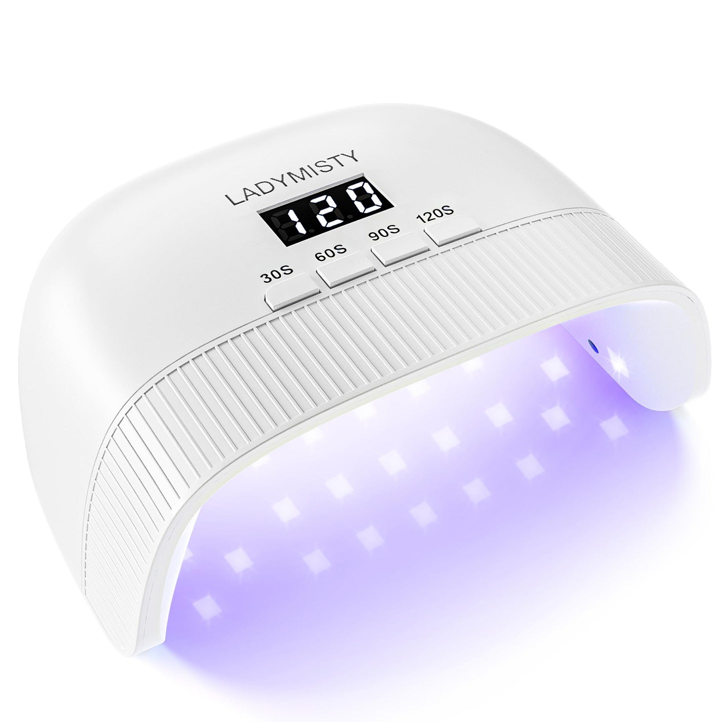 LadyMisty UV Nail Lamp - Fast Drying, UV Light for Gel Nails with 30 Dual Lamp Beads, 4 Timer, LCD Display, Energy Efficient LED Nail Light for Home & Salon (White)