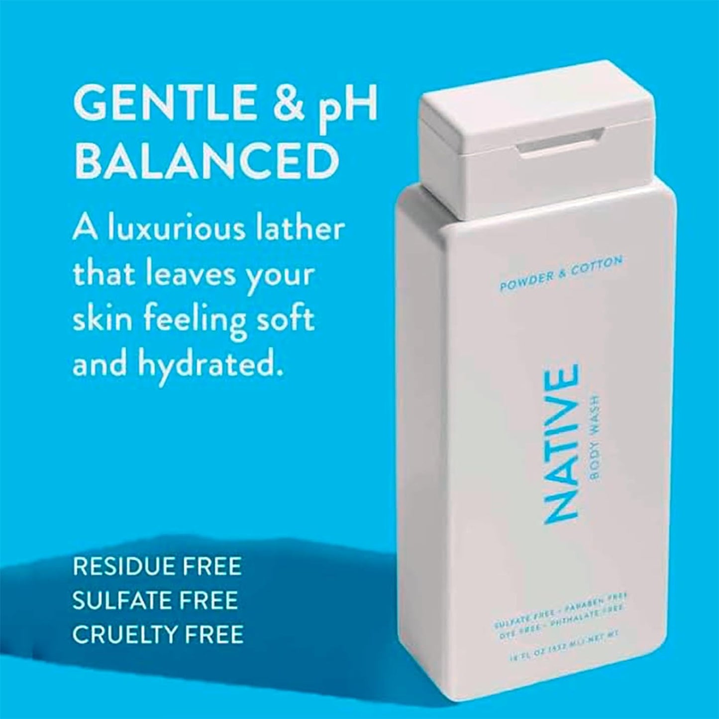 Native Body Wash for Men & Women - Sulfate & Paraben Free | Hydrating Clean Ingredients, 18 oz (Pack of 2)