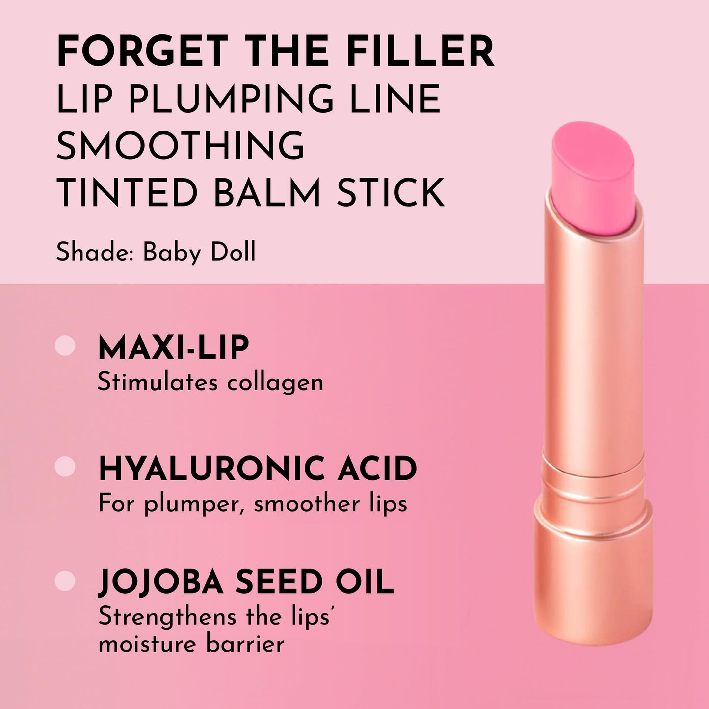 "LAWLESS Forget the Filler Lip Plumping Line-Smoothing Tinted Balm, Baby Doll, Pink, 0.09 Ounce"