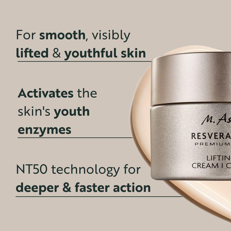 M. Asam Resveratrol Premium Lifting Cream (1.69 fl oz) - Anti-Aging Face Moisturiser, Resveratrol Day and Night Cream, Hydrating Skin Care with Peptides, Vegan Face Cream