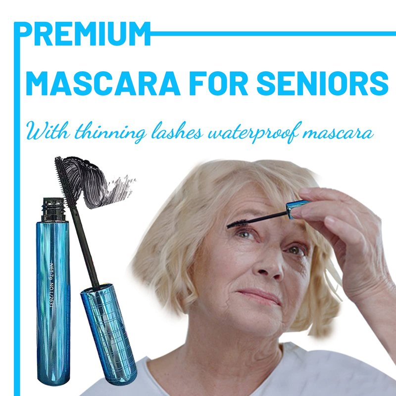 Mascara for Older Women 60 Plus, Mascara for Women over 60 with Thinning Lashes, Waterproof Mascaras Black, Hypoallergenic Tubing Black Volume and Length for Sensitive Eyes (2 Pack)