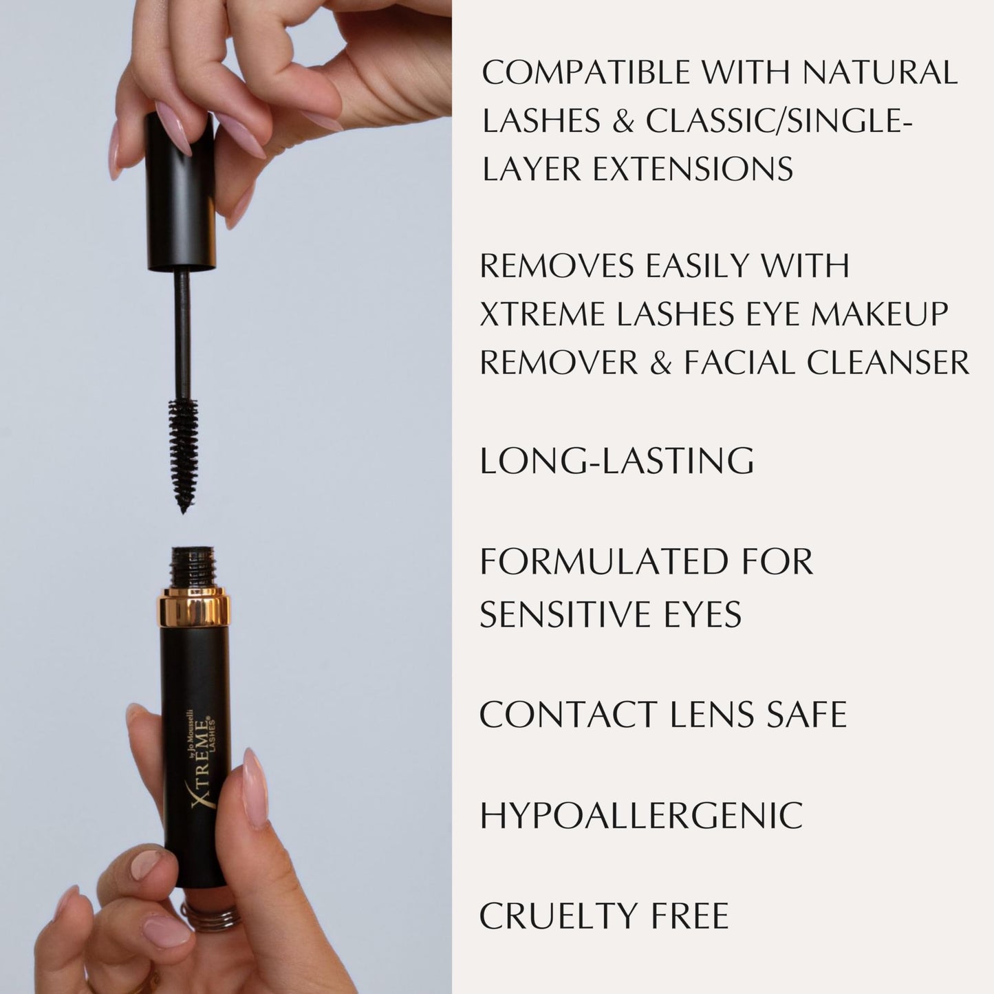 Xtreme Lashes Length & Volume Mascara, Black, 0.25 Oz, Lash Extension Compatible, Long-Lasting Waterproof Makeup, Vitamin B5 Enriched, Smudge, Flake & Clump Proof