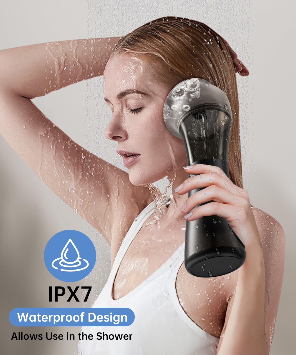 AMBIORA Ear Wax Removal with One-Piece Waste Tank, Ear Cleaner with Smart Temperature Sensor, Safe Silicone Edge, IPX7 & 6 Tips & 4 Modes, Christmas for Gifts for Dad Mom, Gifts for Men Women（Black）