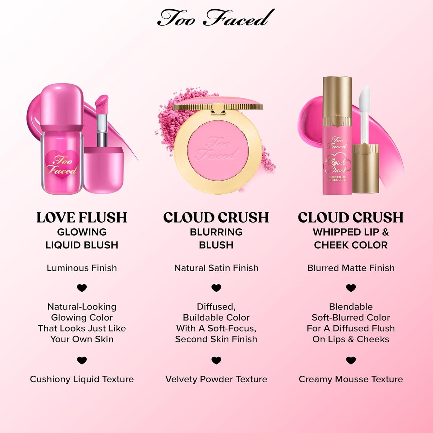 Too Faced Blurring Blush - High-Pigment Velvety Powder for Cheeks | Vegan & Cruelty-Free, 93% Naturally Derived Ingredients