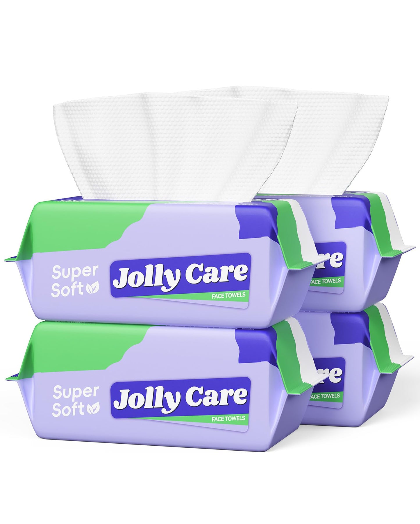 Jolly Care Face Towels Disposable, Face Towelette Disposable, Soft Disposable Face Towel for Makeup Remover, Thick Face Cloths for Women Cleansing, Skin Care, 7.8"×7.8", 80 Count (4 Pack)