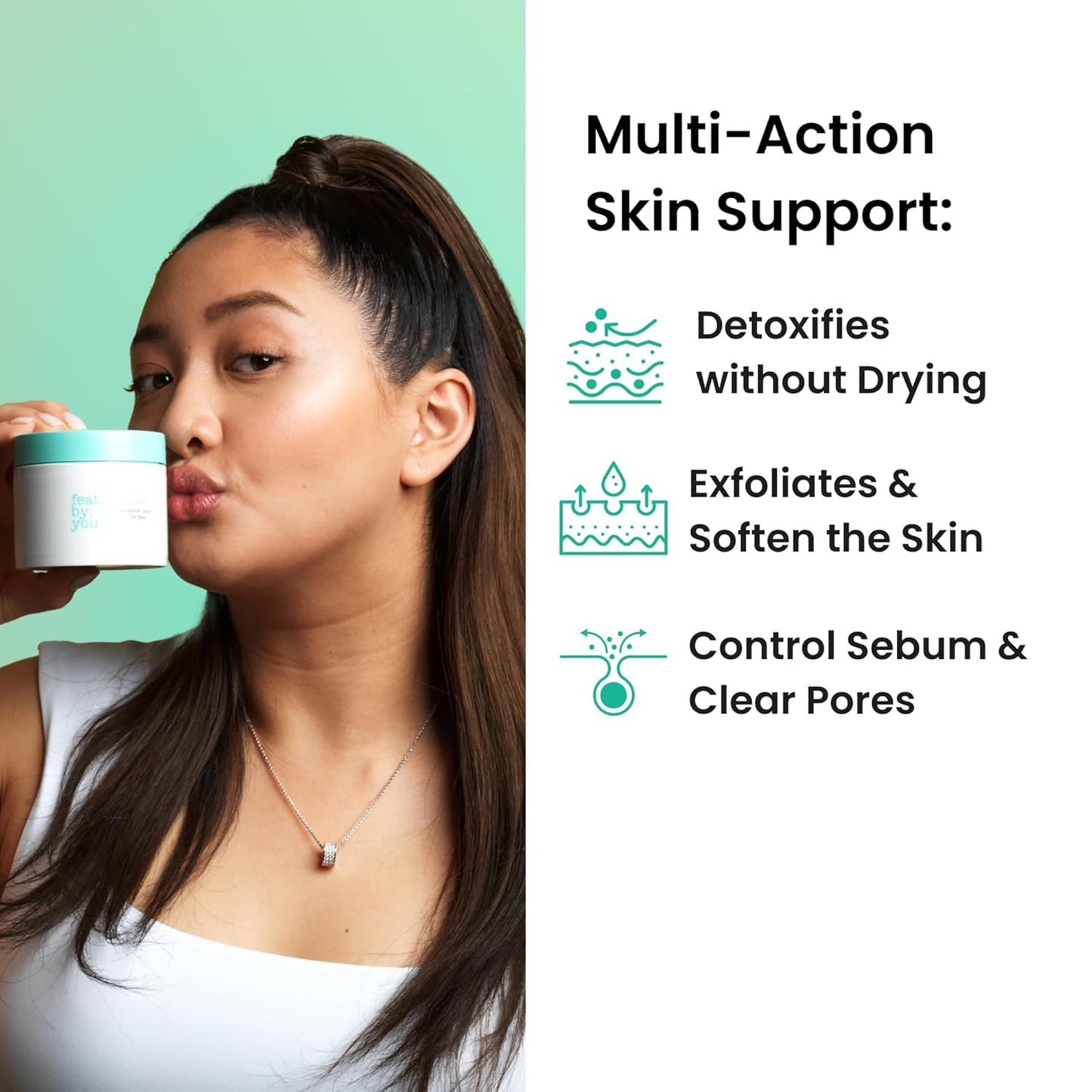 Korean Clay Mask for Face - Bentonite & Kaolin for Blackheads, Pores & Sebum Control | 4.56 fl. oz, Vegan, Cruelty-Free