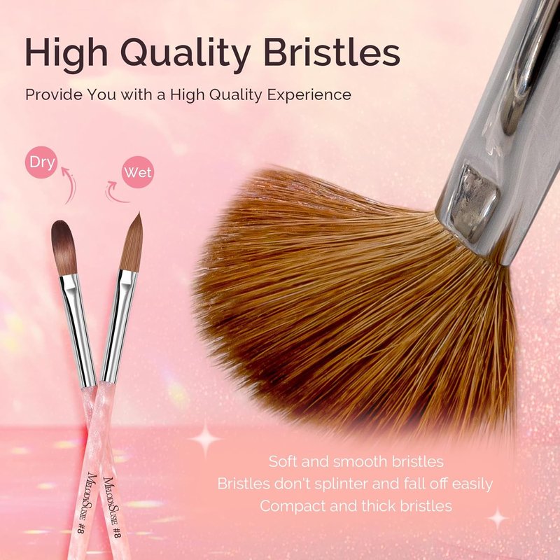 Kolinsky Acrylic Nail Brush Set - 31 Pcs Professional Nail Art Brushes | Precision Tools for Perfect Nails