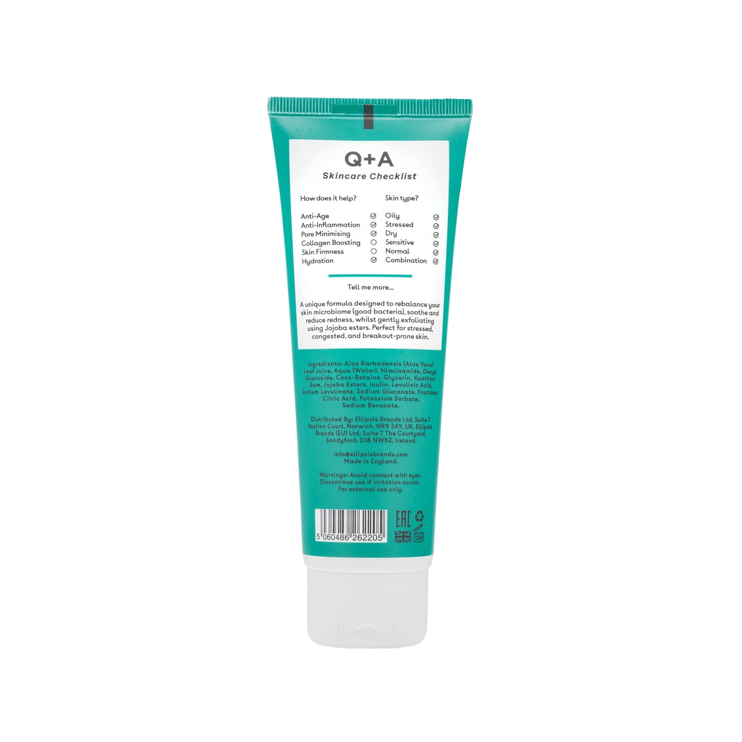 Q+A Niacinamide Gentle Exfoliating Cleanser, 125ml