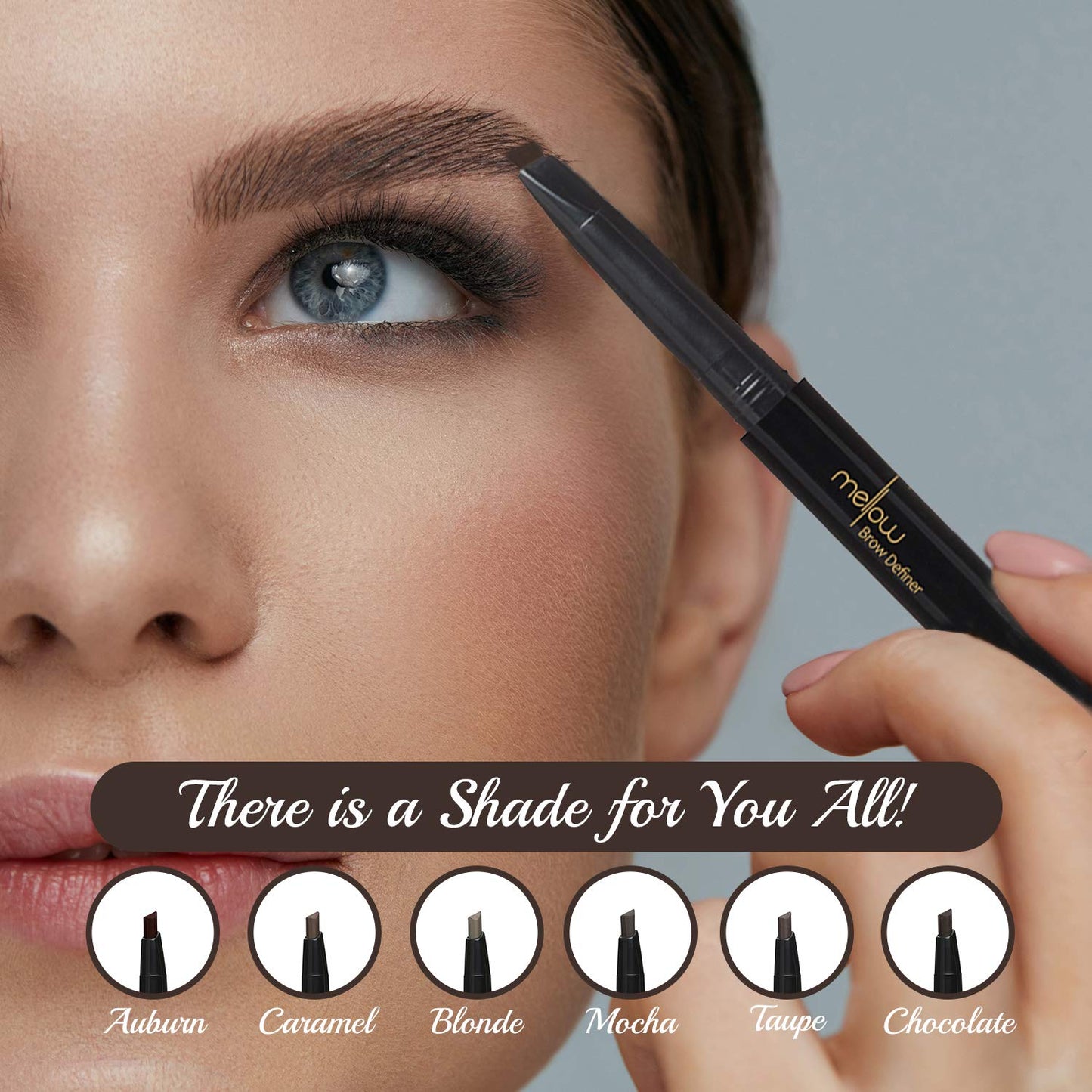 Mellow Cosmetics Brow Definer Eyebrow Pencil | Triangular Tip, Non Greasy, Long Lasting & Easy To Glide | Brow Defining Pen | Professional Eyebrow Makeup | Cruelty Free, Vegan & Paraben Free - Blonde