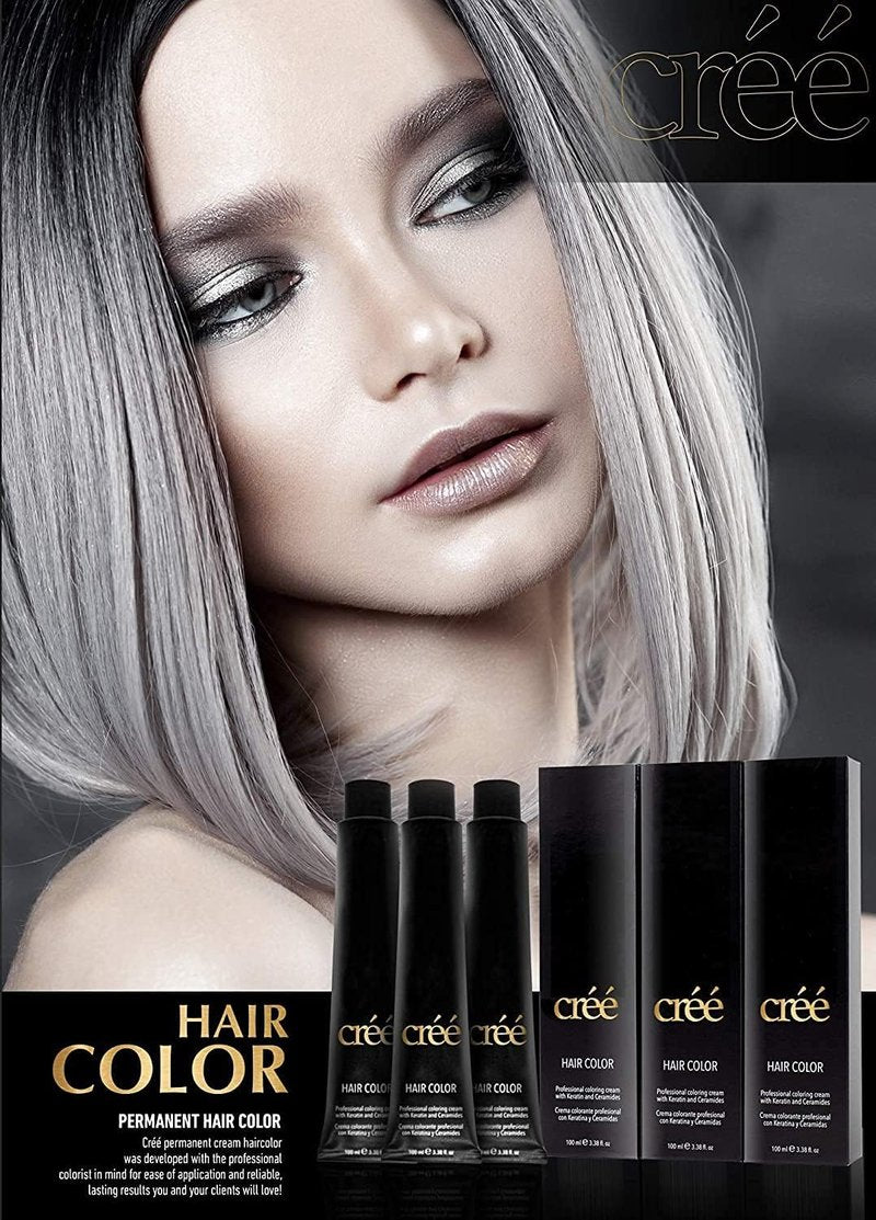 Cree Professional 10.11 - Intense Ash Lightest Blond Permanent Hair Color - Long Lasting, Rich Vibrant - Gray Coverage 100ml - 3.4 fl.oz.