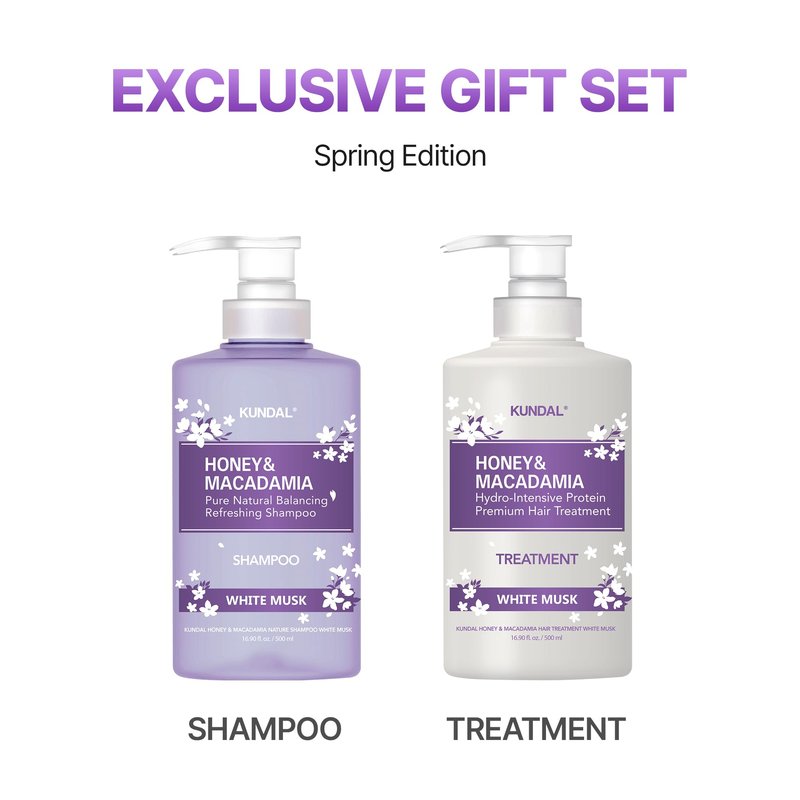 KUNDAL Korean Shampoo and Conditioner Set – Salon-quality, Long Lasting Scent, Moisturizing, Sulfate-Free Formula with Argan & Macadamia Oil, 16.9 fl oz (2 Pack) (K. White Musk (Edition))