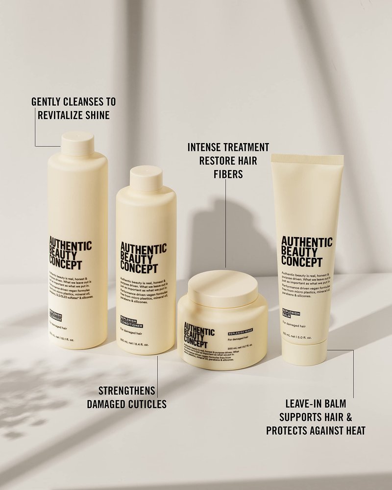 Authentic Beauty Concept Replenish Mask | Replenishing Hair Mask for Damaged Hair | Intense Treatment for Treated Hair | Strengthens Hair Fiber | Vegan & Cruelty-free | Silicone-free | 6.7 fl. oz.