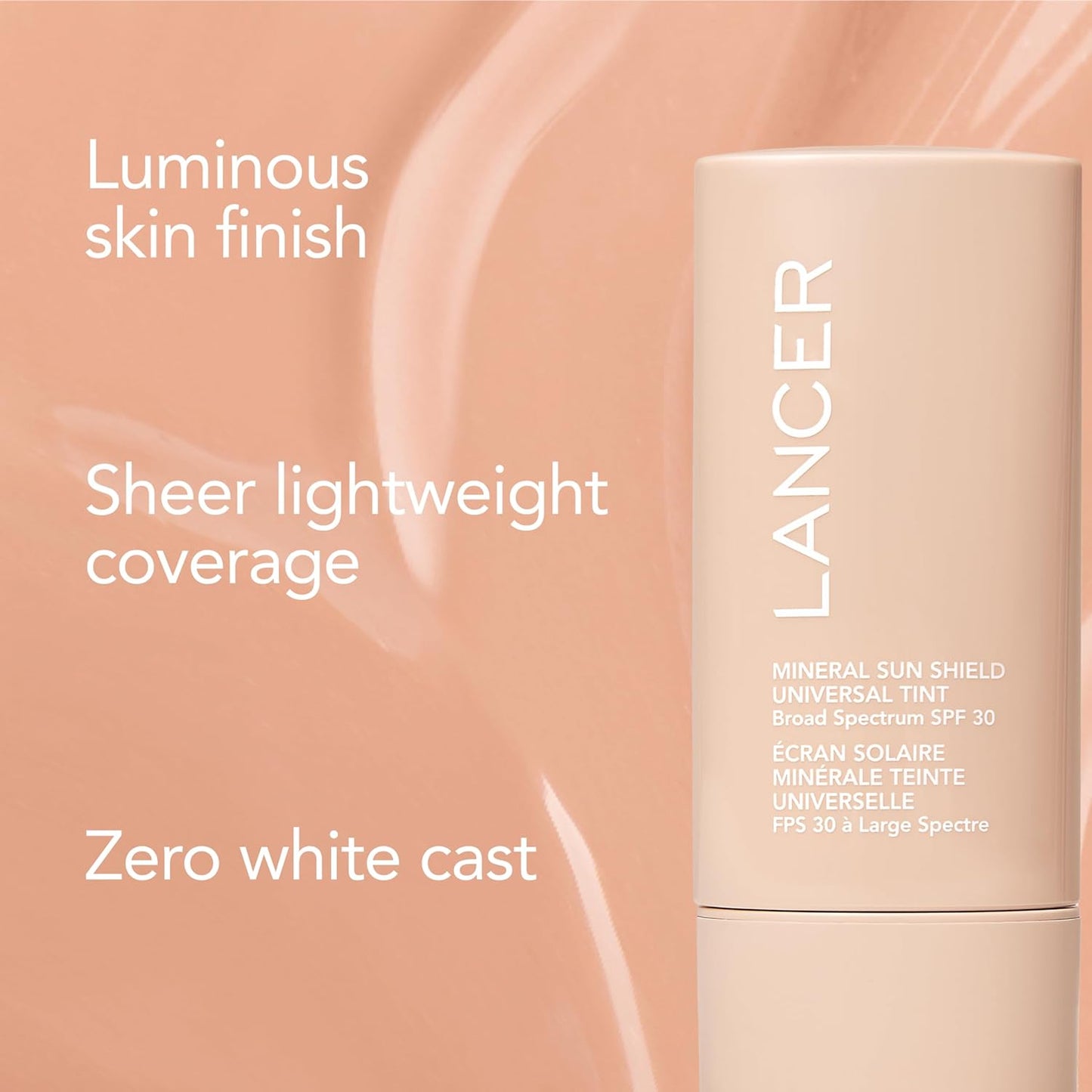 Lancer Skincare Mineral Sun Shield SPF 30 - Tinted Sunscreen with Zinc Oxide for Face | 2 fl oz