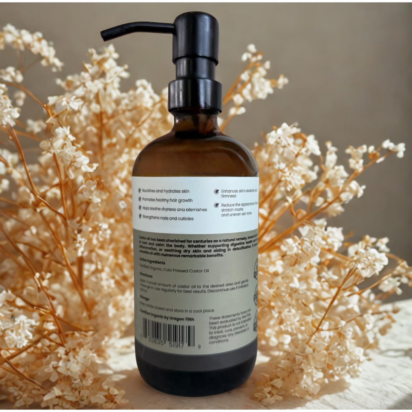 Castorganics USDA Organic, Cold Pressed, Hexane Free, Castor Oil - 16oz