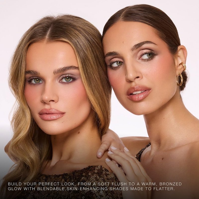 Jouer Prêt-à-Porter Blush & Bronzer Palette - 2 Luminous Blushes + 1 Matte Bronzer, Travel-Friendly with Mirror, Talc-Free Formula, 0.42oz