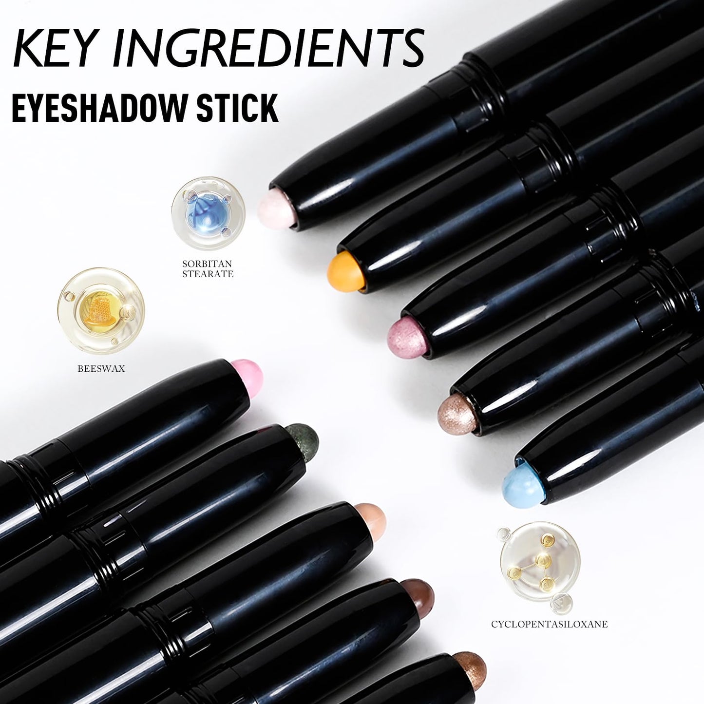Wugbc Eyeshadow Stick Light Taupe, Matte Cream Eye Shadow Stick Waterproof Nude Neutral Eyeliner Brightener Pencil Crayon Long-Lasting Eye Highlighter Makeup for Older Women Easy to Use High Pigmented