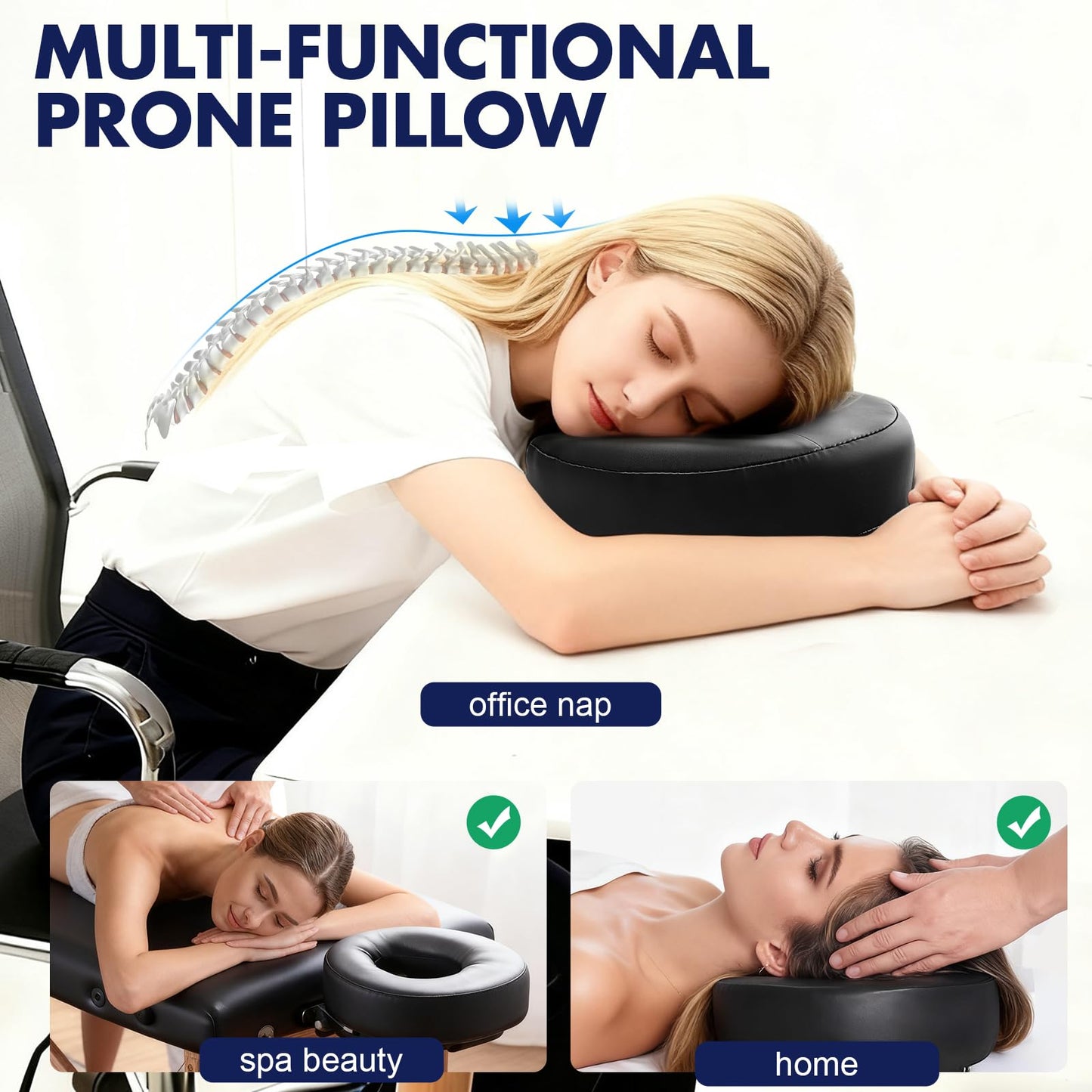 KONOVOLY Universal Headrest Face Cushion for Massage Table, Black