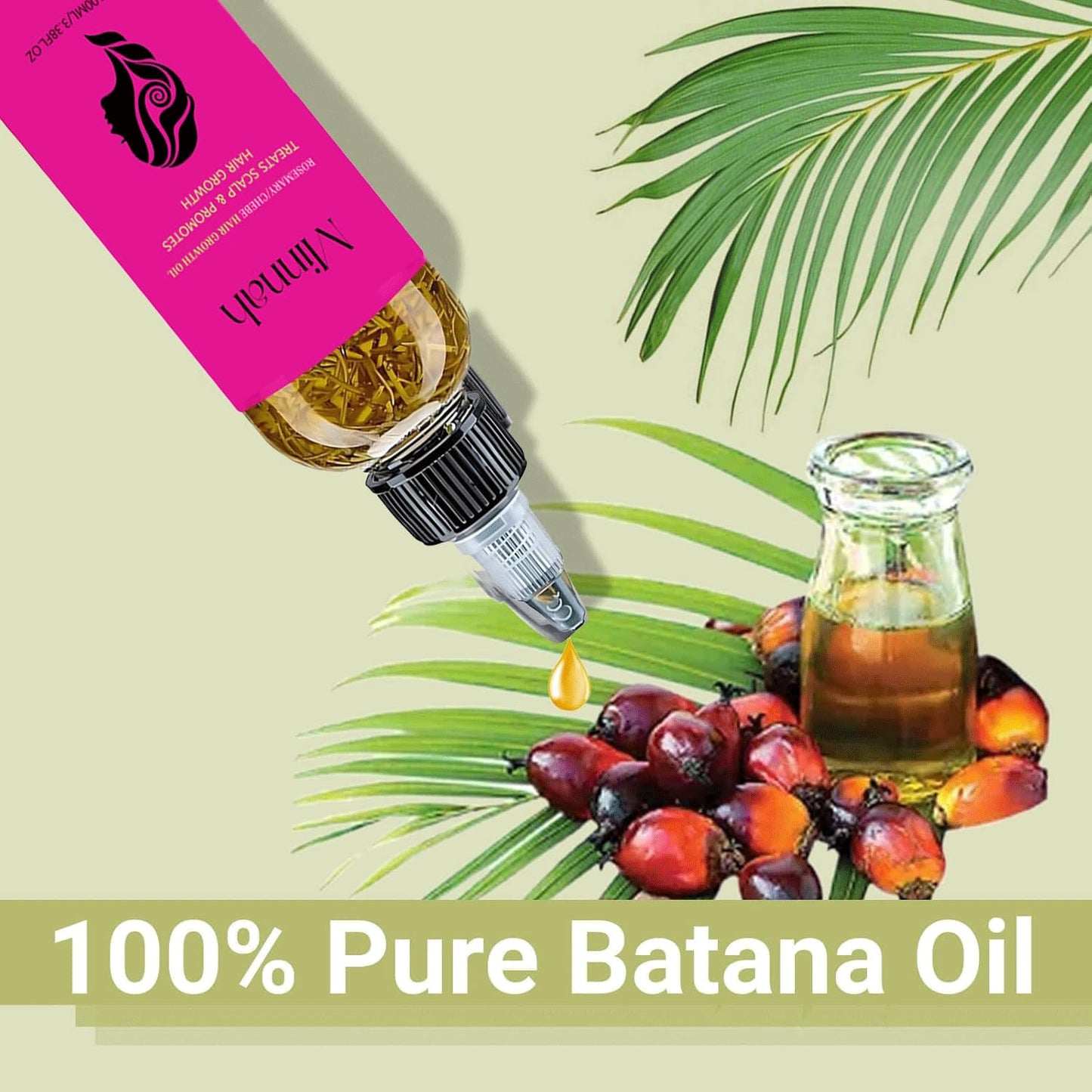 Minnah Batana Oil for Hair Growth - 4-in-1 Nourishing Formula with Rosemary & Pumpkin Seed | 1 oz