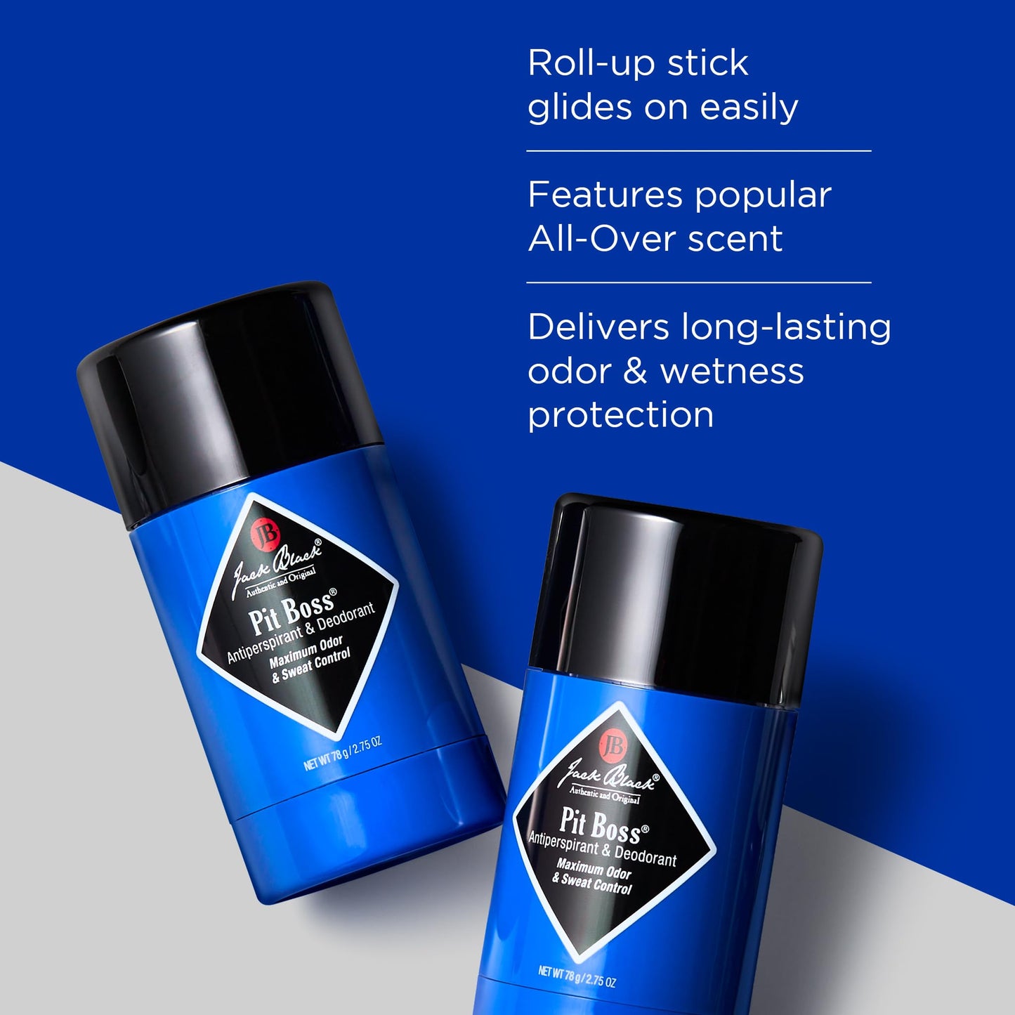 Jack Black Pit Boss Original Antiperspirant & Deodorant Men - 2.75 oz - Citrus, Mint & Oakmoss - Mens Deodorant for Sensitive Skin