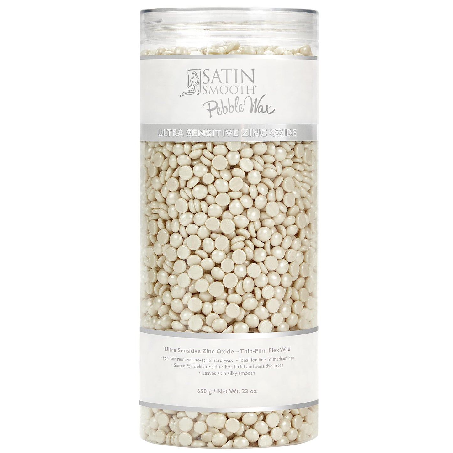 Satin Smooth, Hair Removal Wax, Thin Film Flex Pebbles Wax™, Ultra Sensitive Zinc Oxide Hard Wax Beads for Hair Removal, Ideal for Face & Bikini Area, 23 oz